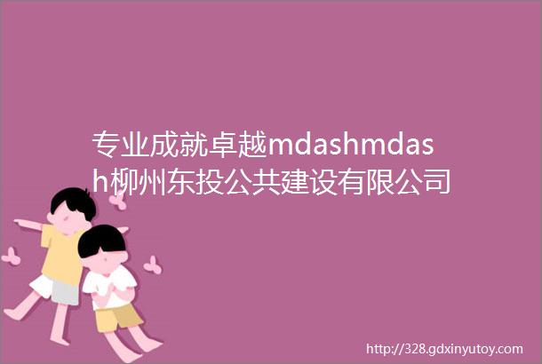 专业成就卓越mdashmdash柳州东投公共建设有限公司