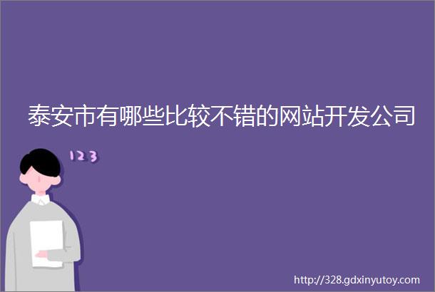 泰安市有哪些比较不错的网站开发公司