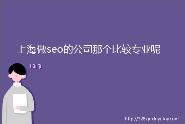 上海做seo的公司那个比较专业呢